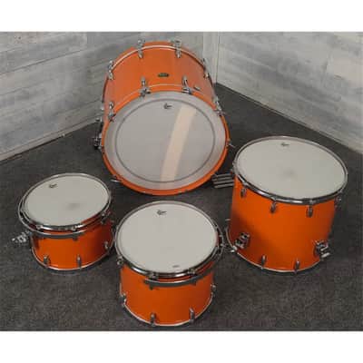 Used Gretsch USA Custom 4pc Drum Set Orange Gloss - Very Good image 4