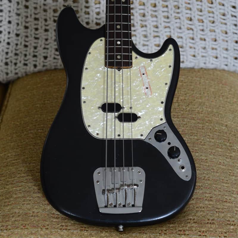 1969 Fender Mustang Bass Black Refin image 1