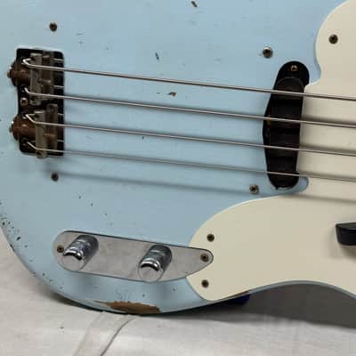Fender USA Custom Shop '55 1955 Precision Bass Relic 4-string P-Bass with COA + Case 2020 - Sonic Blue / Roasted Maple neck image 5
