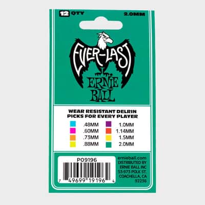 2.0mm Teal Everlast Picks 12-Pack Non-Slip Textured Delrin, world standard shape / specifications image 3