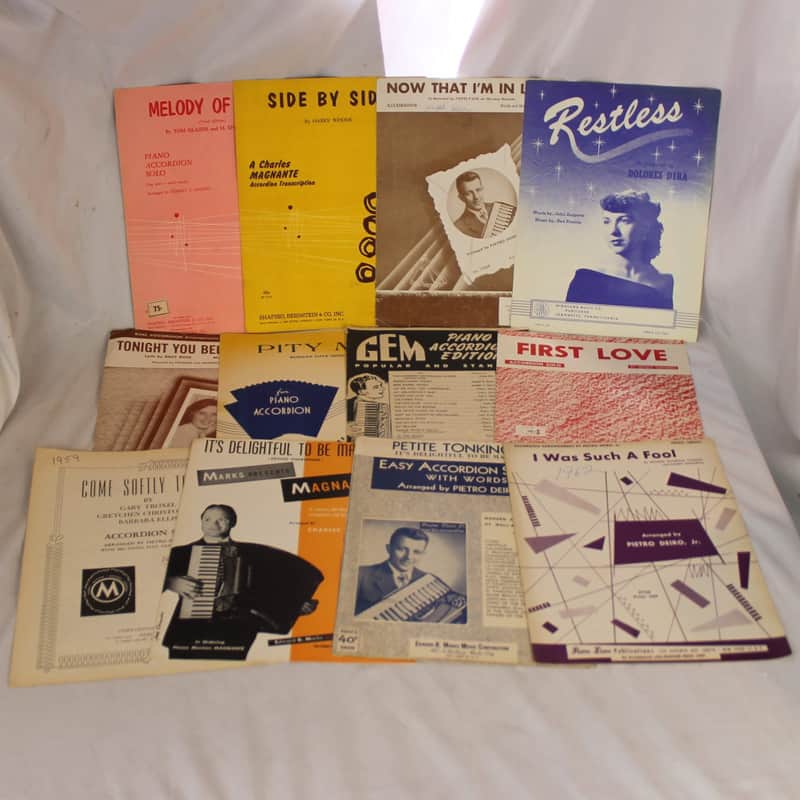 Lot of 12 Vintage Accordion Sheets - Love Is In The Air (Ampco, Highland, O Pagani) image 1