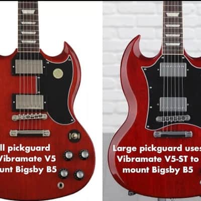 Bigsby B5, Vibe V5 Short Tail, Allparts roller bridge Fits Gibson/Epi SG large batwing pickguard image 3