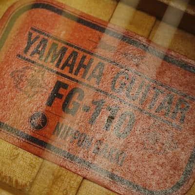 Vintage 1970 made Acoustic Guitar Yamaha FG-110 RED Label Made in Japan image 10
