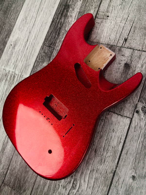 Havok Hard Tail Ruby Red Metallic 2pc Mahogany Guitar S type, HS config Custom Guitar Body. 80' style image 1