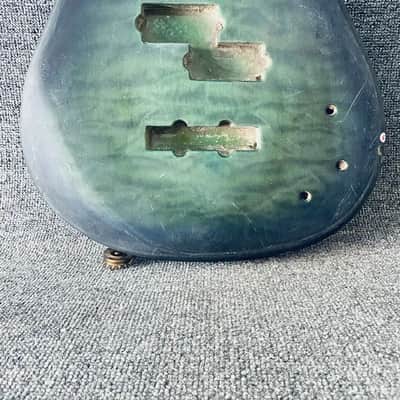 Green P/J Bass Body with Maple Top for DIY Project image 4