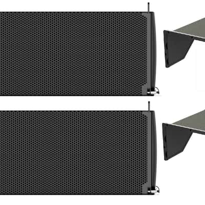 2x JBL SRX910LA Dual 10" Powered Line Array Speakers With DSP 880W + 2x JBL SRX900 RC1 - Rain Cover image 1