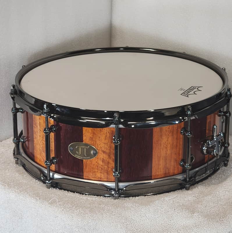 JT Custom Drums 14x5" Solid Padauk Stave Snare 2022 Natural image 1