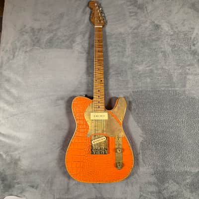 Paoletti Nancy Leather top 2019 - Orange Crocodile Leather Top image 3