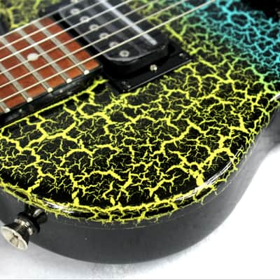 Custom Crackle Painted and Upgraded Epiphone LP Special ll Electric Guitar With Matching Headstock image 17