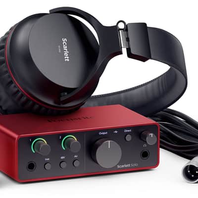 Focusrite Scarlett Solo Studio 4th Gen Recording Interface+Mic+Pop Fillter+Cable image 1