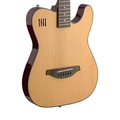 STAGG Natural Electric Solid Body Classical Cutaway Guitar Solid Spruce Top Mahogany Neck image 2