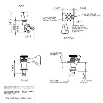 NEW Hipshot Grip-Lock Open-Gear w/ IMPERIAL Buttons UMP Upgrade Kit 3x3 - CHROME image 4