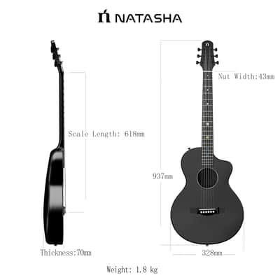Natasha Asteroid (Radiant Pearl) - Carbon Fiber Composite Acoustic Guitar 2025 image 11