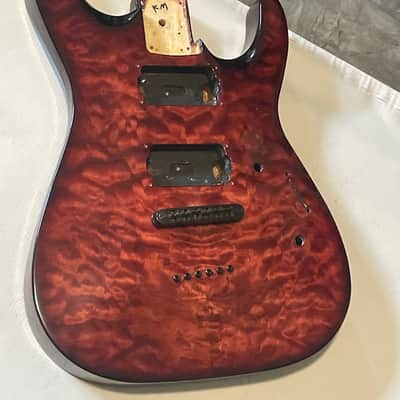 2010's India Jackson DKXT Dinky Arched Top Transparent Red Quilt Guitar Body Hard Tail image 4