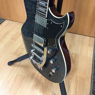 Reverend Sensei HB FM Limited Edition 2016 Trans Black w/Case image 2