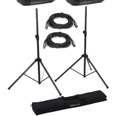 Electro-Voice Everse 12 12-inch 2-way Battery-powered PA Speakers with Stands and Cables - Black image 2