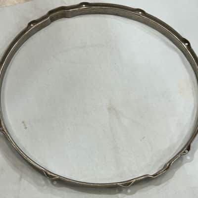 Ludwig 16"/10 lug Stick Chopper Snare Drum Hoop (TDG-HP-176) 40's - Nickel Plated image 11