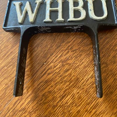 Microphone Flag for RCA 44 Microphones (1940s or 50s) - Black, WHBU (Muncie, Indiana) image 1