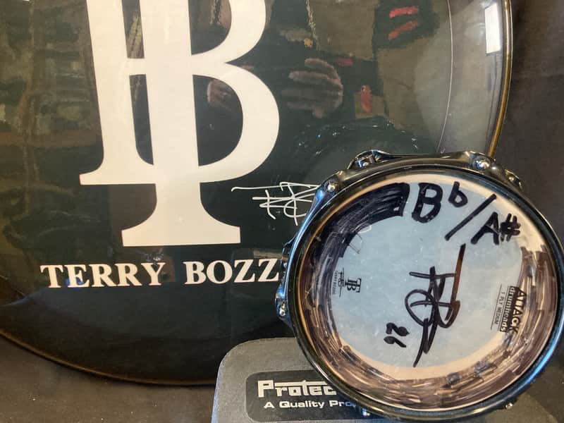 Terry Bozzio's DW 2000s - 2.5x8" Collector's Maple Piccolo Tom - "Bb/A#" Autographed! Transparent Dark Walnut Satin image 1