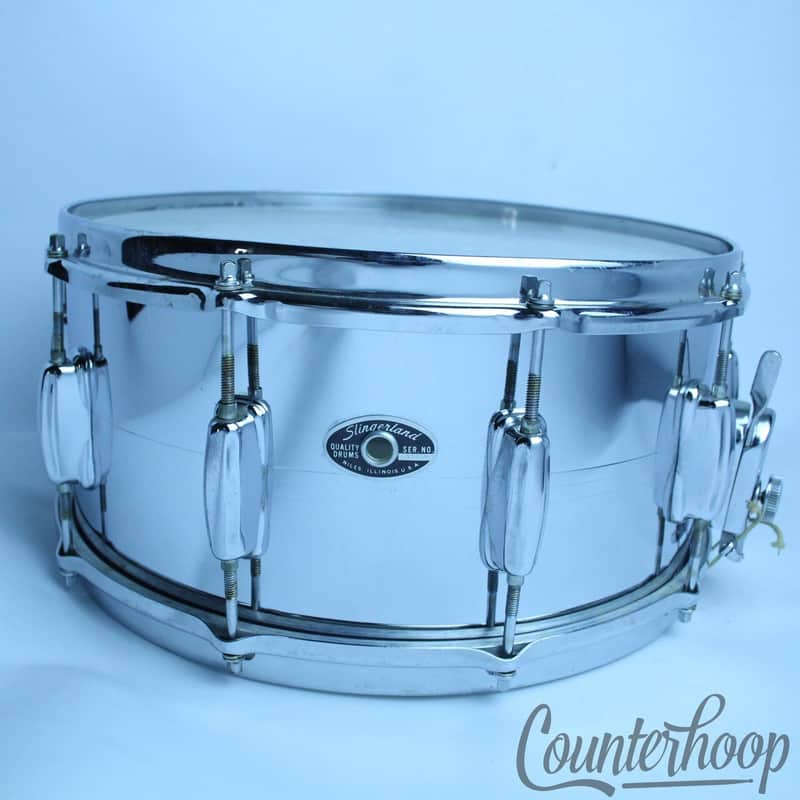 *Slingerland 14x6.5"Brass Gene Krupa COB Snare Drum 10Lug Vintage 70s USA No.133 image 1