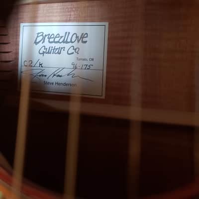 Breedlove C2/k | 1996 Serial No. 96-175 | 100 Cedar & Flamed Koa | Signed Steve Henderson image 23