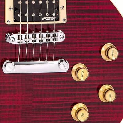 Vintage V100TWR Reissue Flamed Trans Wine Red image 9