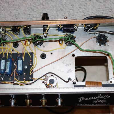 Vintage Original 1960s Blackface Fender Tremolux Tube Amp Chassis Project image 5