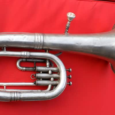 York Baritone Horn. Modern Pitch. Amazing Tone. Silver Plate image 2