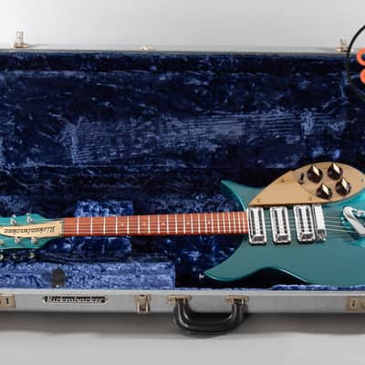 1997 Rickenbacker 325V59 Turquoise Rare Factory Color R Tailpiece OHSC image 2