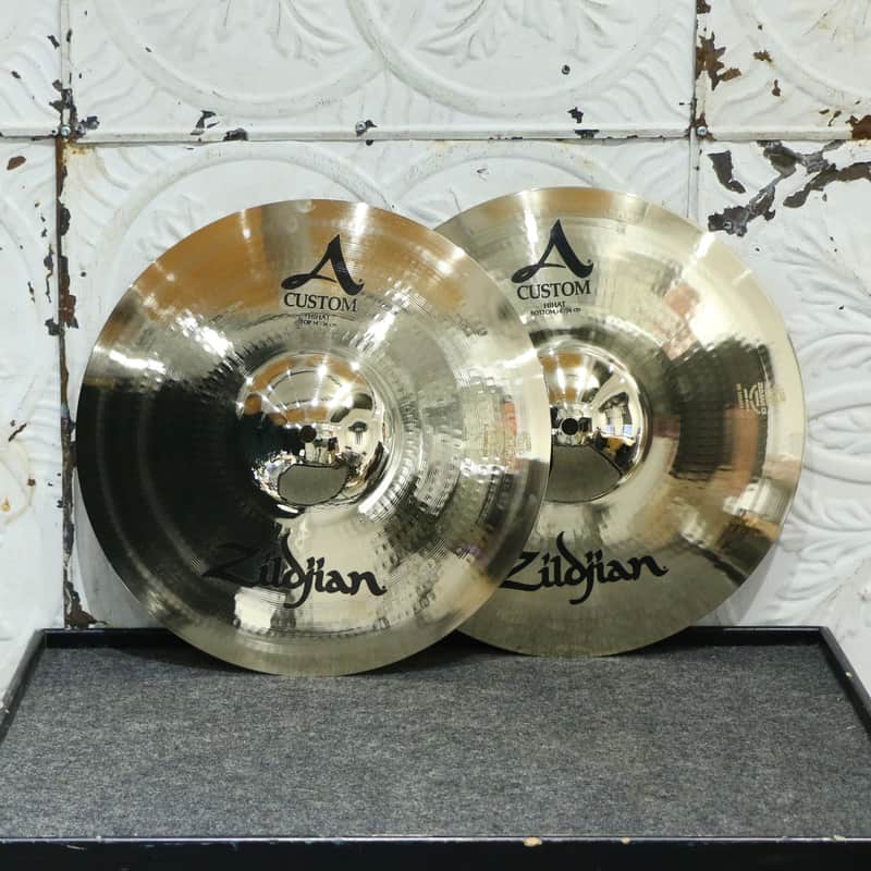 Zildjian A Custom Brilliant Hi-Hat Cymbals 14in (992/1196g) image 1