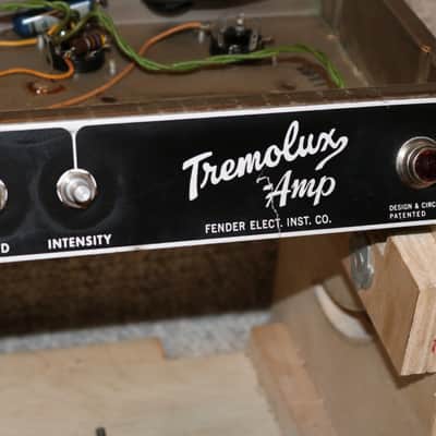 Vintage 1965 Fender Blackface Tremolux Tube Amp Chassis Project image 1