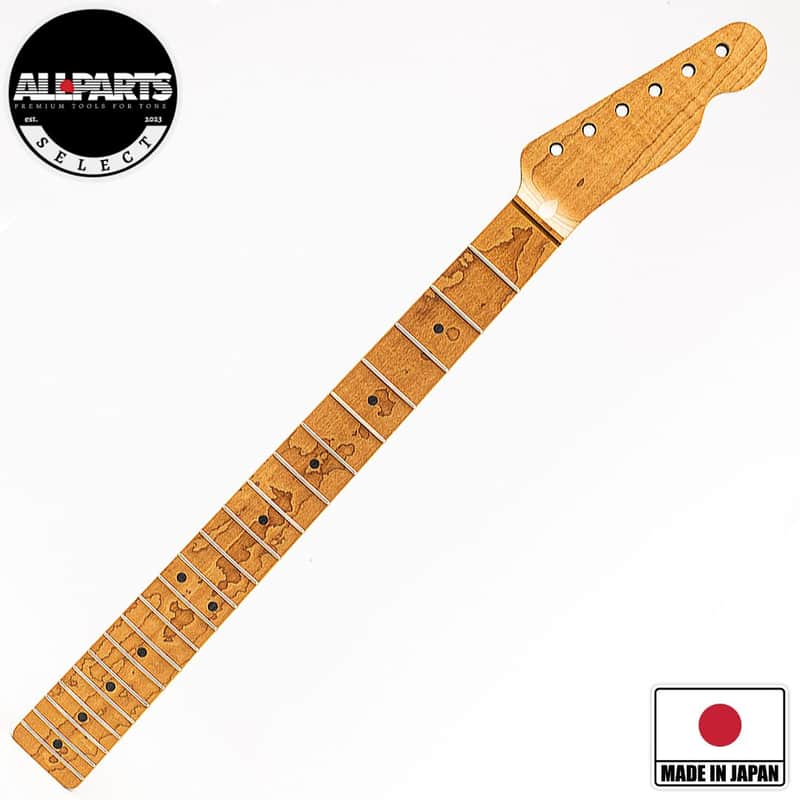 Allparts Select "Licensed by Fender®" AAA+ Roasted Flame Maple "VIN-MOD" Replacement Neck for Telecaster® - Unfinished - Chunky C Shape image 1