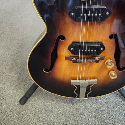 Vintage 1951 Gibson ES-300, Dual Pickup Archtop Electric Guitar, with Tone Specific 1946 P-90s - Sunburst w/ Case image 4
