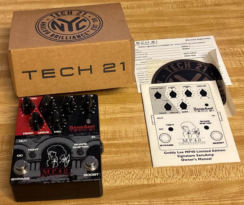 Tech 21 MP40 Limited Edition Geddy Lee Signature SansAmp Bass Drive 2022 - Black / Red image 1