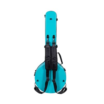 Crossrock Fiberglass Banjo Case-Fits Mastertone & Most 5-String Styles, with Interior Compartment, Backpack Straps, Hygrometer, TSA Lock-Mint Blue (CRF2023MBJMB) image 2
