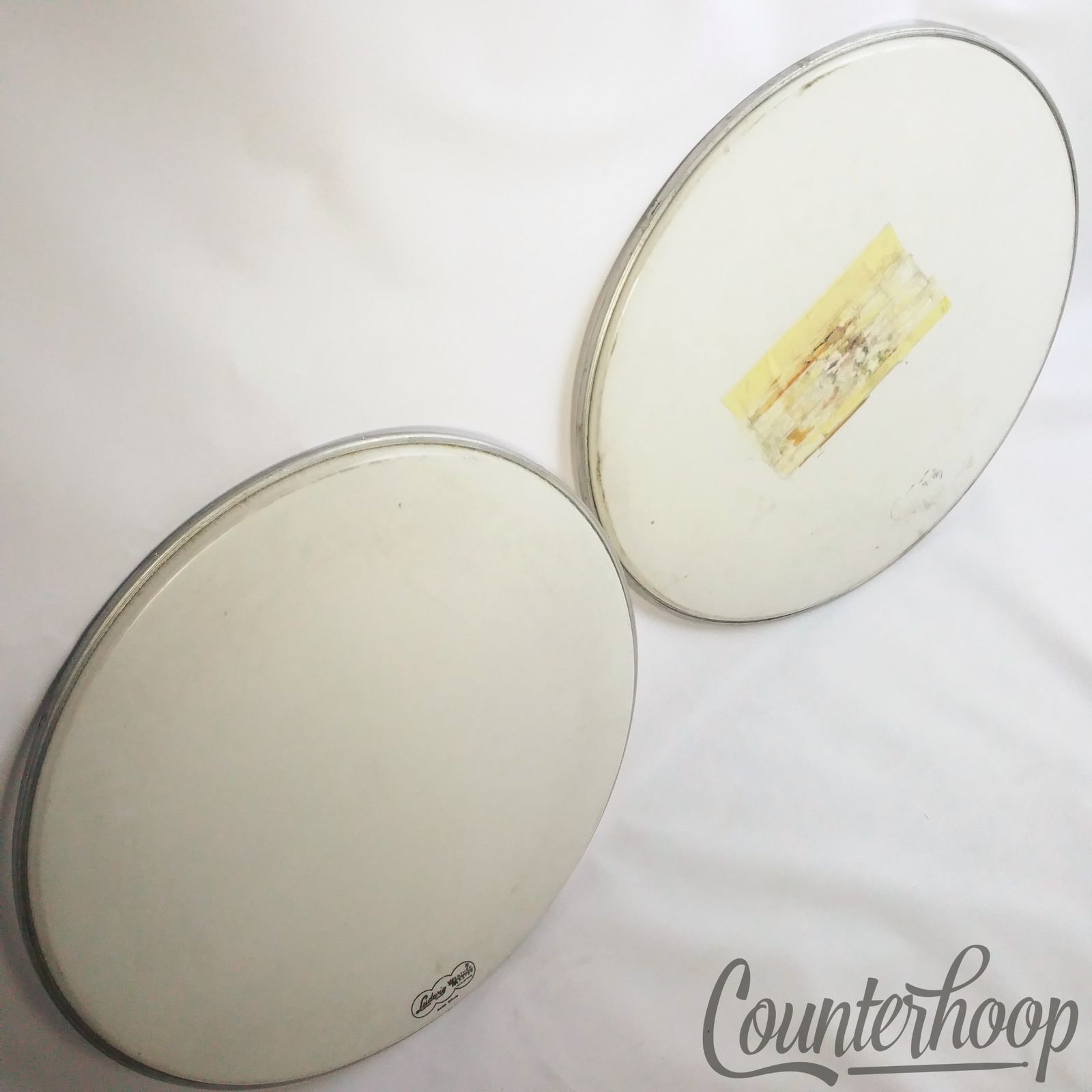 Ludwig 22" Bass Drum Heads Vintage 60s Cloud Script Logo 2x Set Batter/Resonant — main photograph