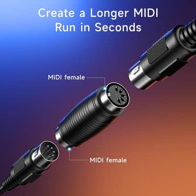 2-Pack 5 Pin DIN MIDI Coupler Gender Changer (MIDI Extender Adapter) image 3