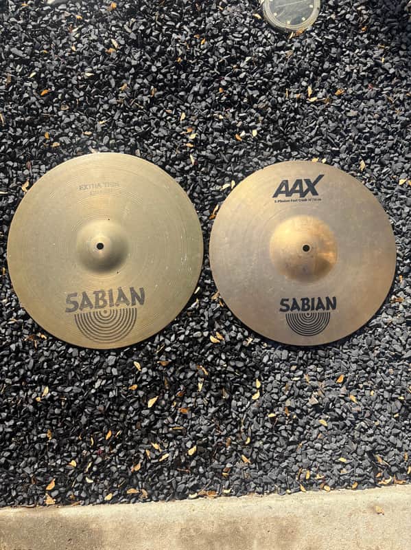 Sabian AAX 14” Xplosion and 15” Vintage Unknown Crash Cymbals image 1