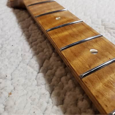 Overstock special on a beautiful USA made Roasted,flame maple neck with flame maple fingerboard. Made for Strat body .#MMS-P1 image 3