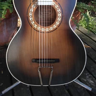 Collegiate Santacilla Parlor Guitar 1920's-1930's image 2
