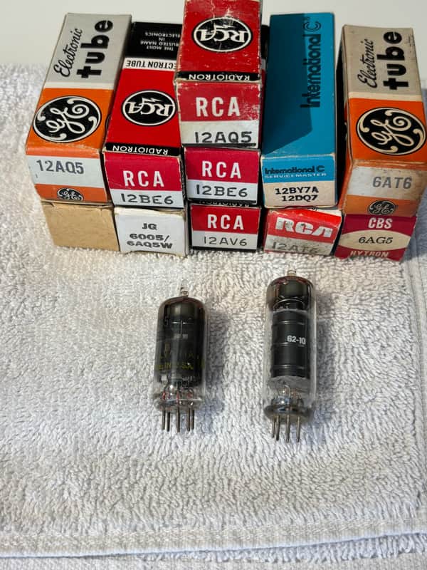 Lot of (13) USA Made Mixed Type Tubes Circa-1960s-1980s-Glass Vacuum Tube image 1