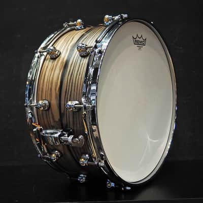 Pearl USED ​​MCCA1465S/C #1010 Music City Custom -USA Solid Ash Shell Snare Drums 14×6.5 [Hand-rubbed Two Tone Ash w/Ebony Inlay] image 4