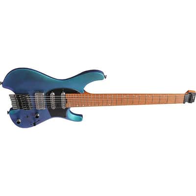 Ibanez Q547 7-string Headless HSS Guitar - Blue Chameleon Metallic Matte image 4