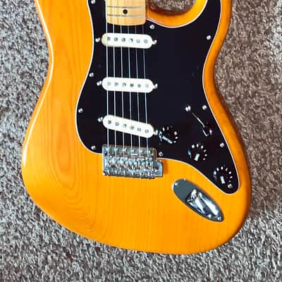 2019 Fender Vintera '70s Stratocaster with Maple Fretboard big head stock, electric guitar with fender gig bag image 3