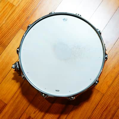 DW Collector's Series Exotic 5.5x14" HVLT Snare Drum in Natural Satin Eucalyptus w/ Chrome Hardware image 2