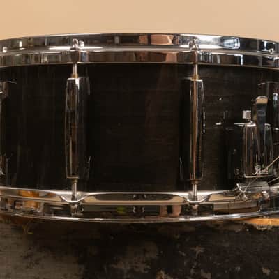 1990s Pearl 6.5x14 Masters Custom Black Mist Snare Drum image 3