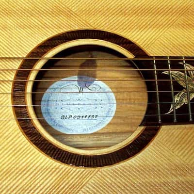 Acoustic Parlor Cutaway Guitar Handmade by Blueberry Butterflies Motif image 13