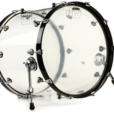 DW Design Series Acrylic Bass Drum - 18 x 22 inch - Clear Acrylic image 2
