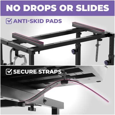 Liquid Stands Piano Keyboard Stand - Rolling Home Recording Studio Workstation DJ Keyboard Table image 5