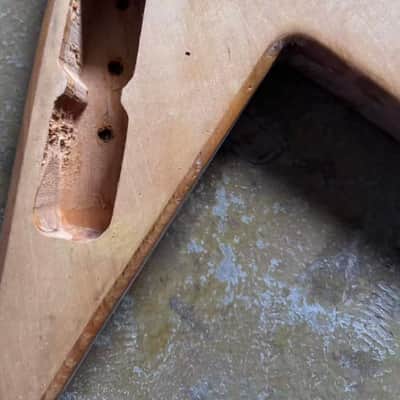 Mahogany Wood Flying V Style Guitar Body DIY Project image 5
